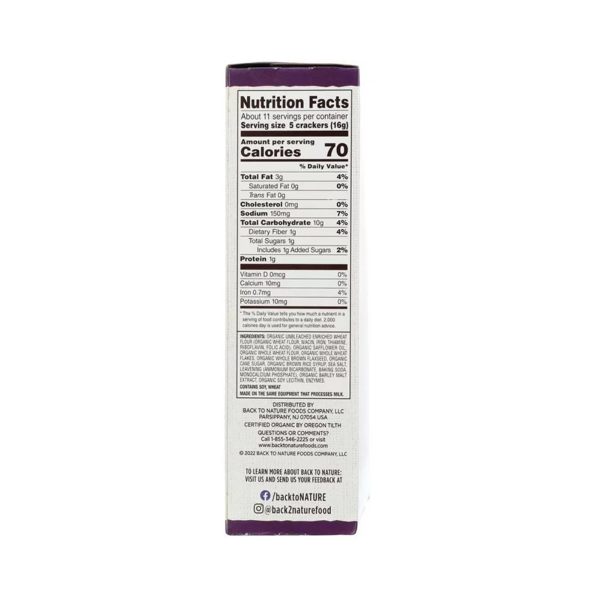 Back To Nature Stoneground Wheat Crackers  6oz - Image 2