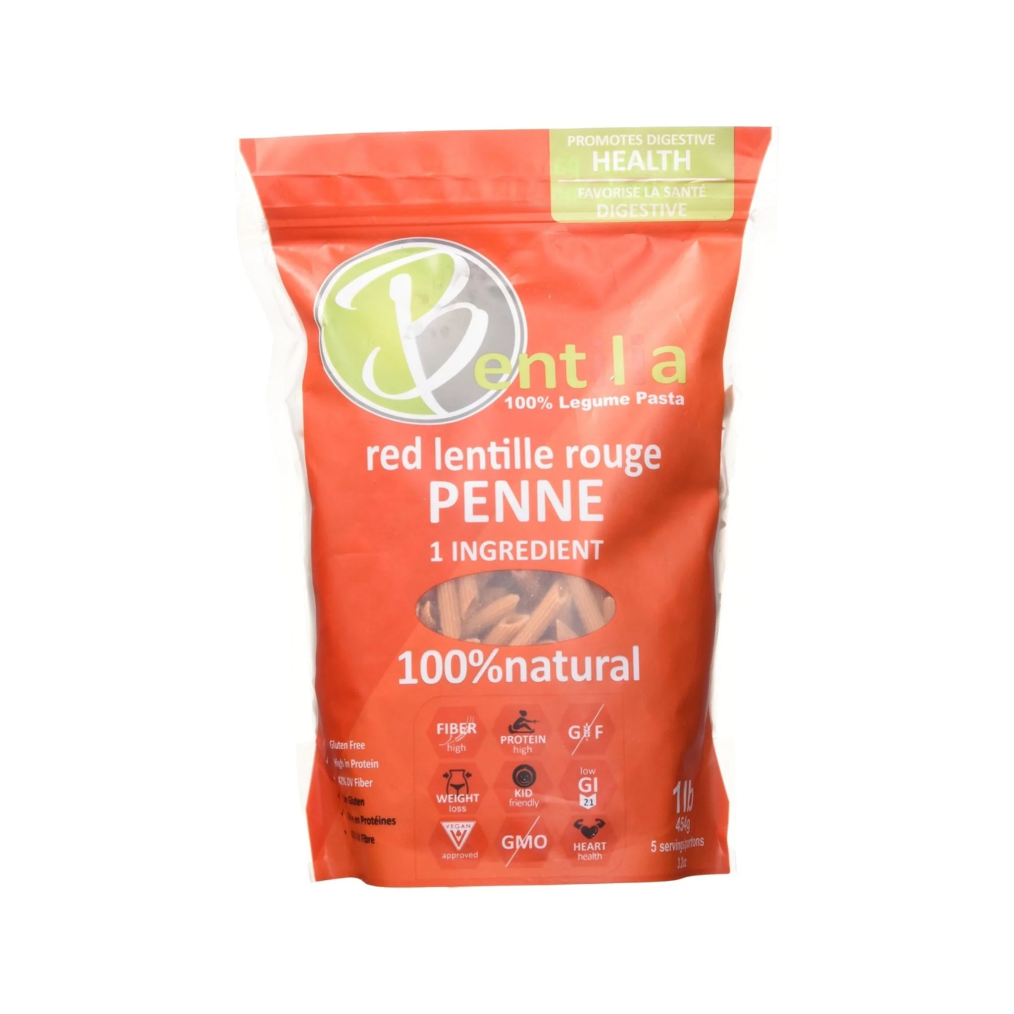 Bentilia Pasta Lentil Penne GF 8oz