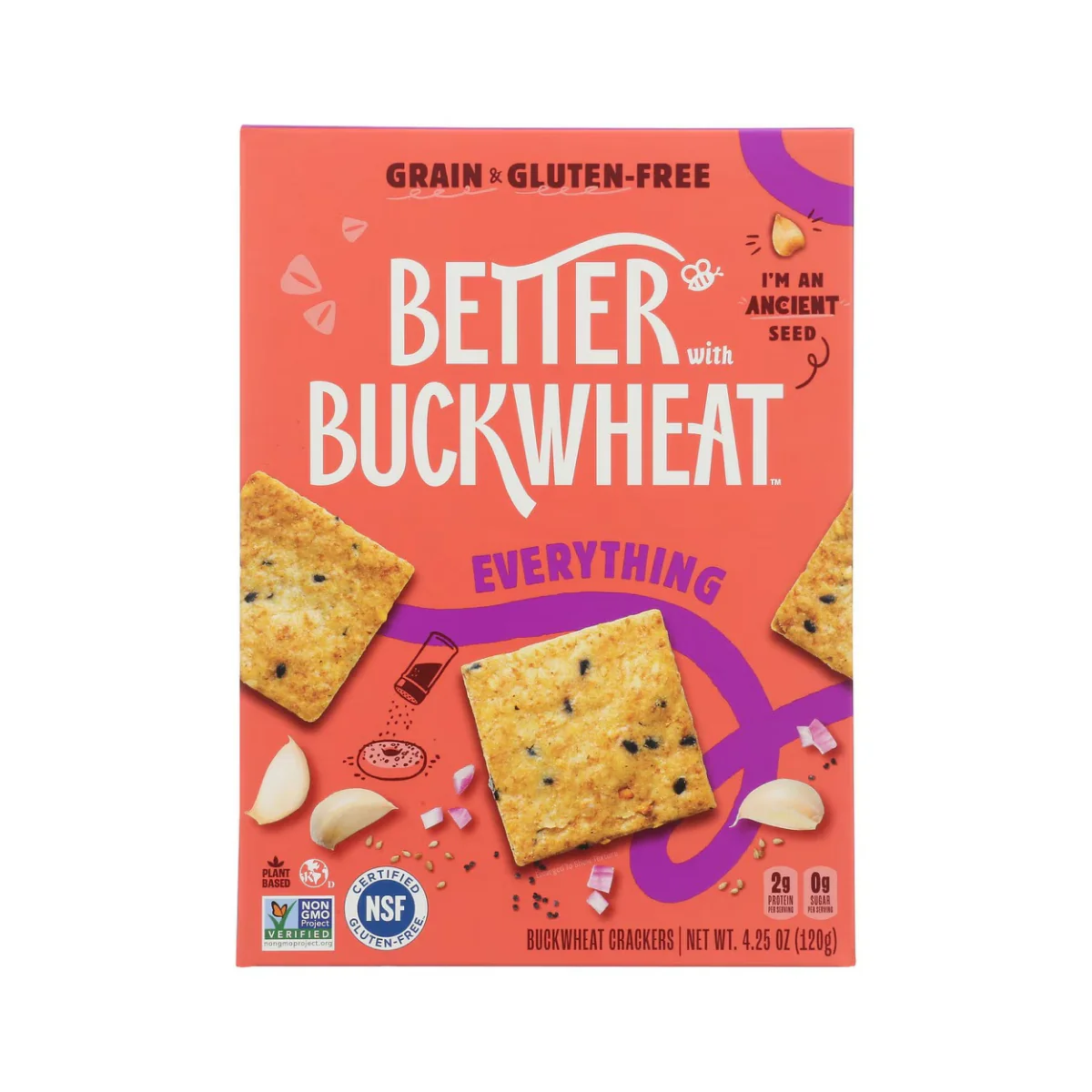 Better with Buckwheat Crackers Gluten Free Grain Free Everything 4.25oz