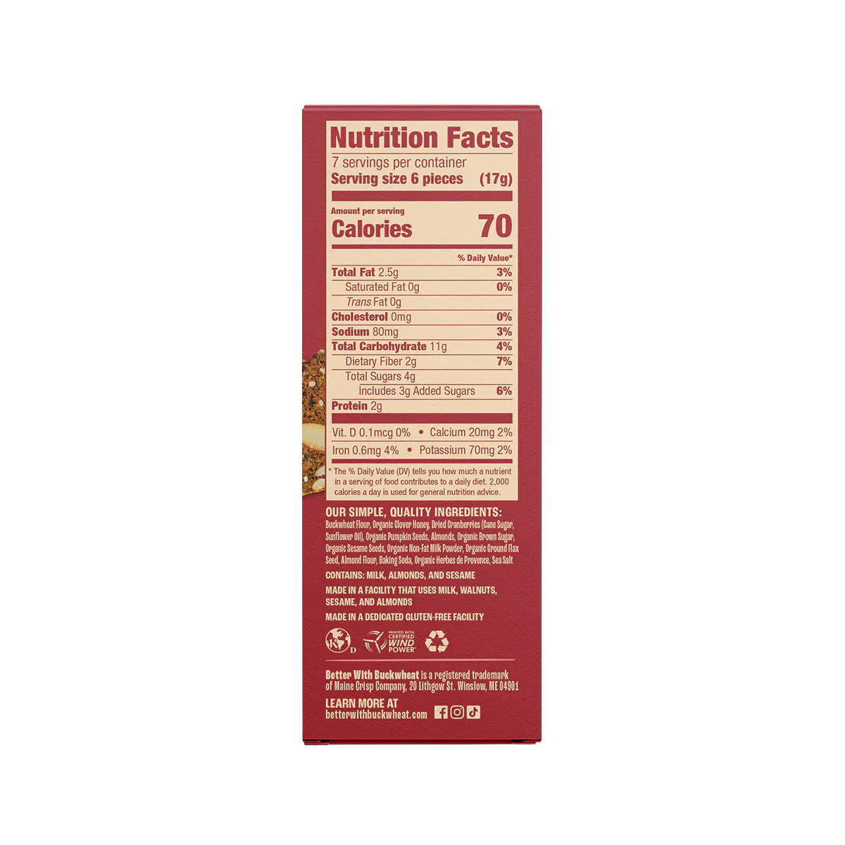 Better With Buckwheat Maine Crisps Cranberry Almond Crisps - Image 2