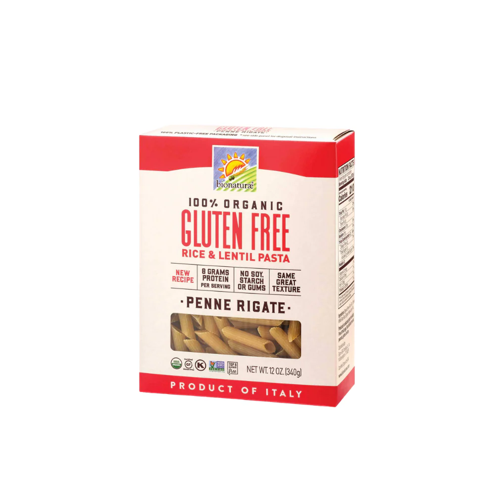 Bionaturae Pasta Penne de Arroz y Lentejas Gluten Free Organic 12oz