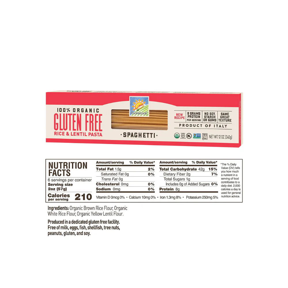 Bionaturae Pasta Spaguetti GF OG 12oz - Image 2