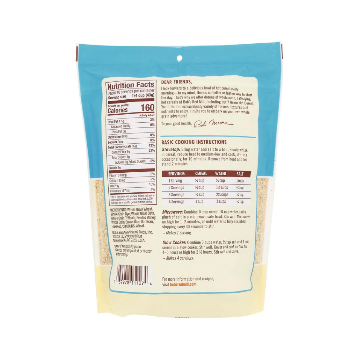 Bob's Red Mill 7 Grain Hot Cereal 25oz - Image 2