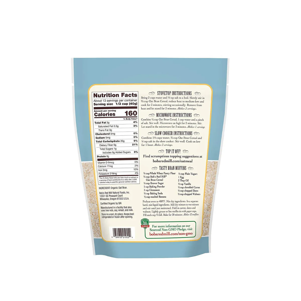 Bob's Red Mill Cereal Oat Bran 18oz - Image 2
