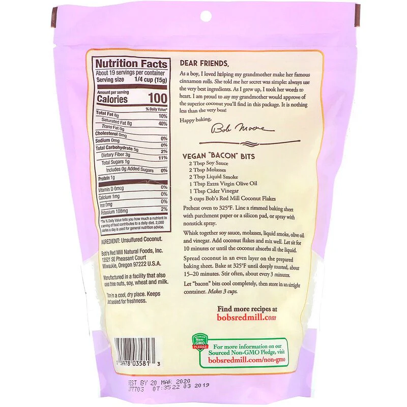 Bob's Red Mill Coconut Flakes Unsweetened 12oz - Image 2