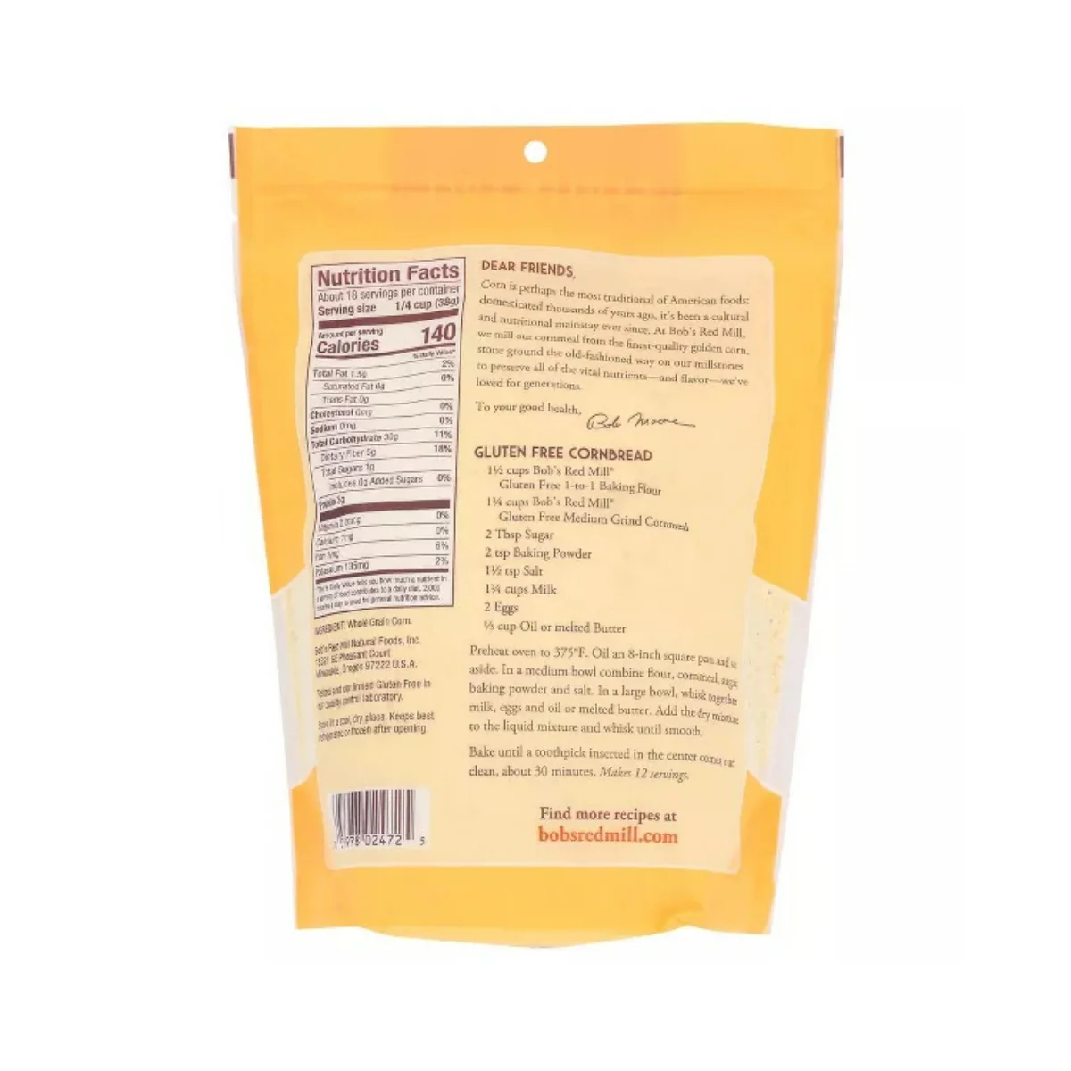 Bob's Red Mill Cornmeal GF 24oz - Image 2