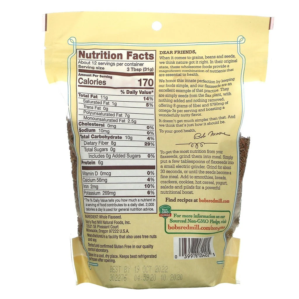 Bob's Red Mill Flax Seed Brown GF 13oz - Image 2