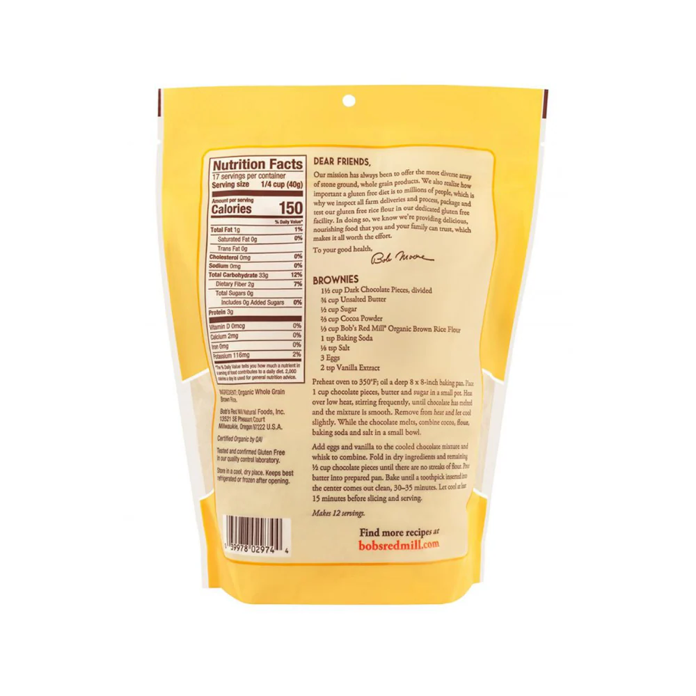 Bob's Red Mill Flour Rice Brown 24oz - Image 2