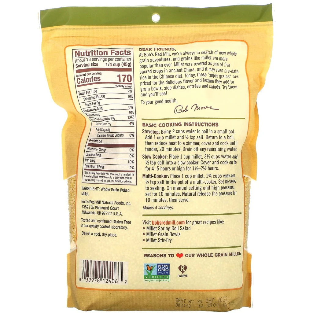 Bob's Red Mill Hullet Millet 28oz - Image 2
