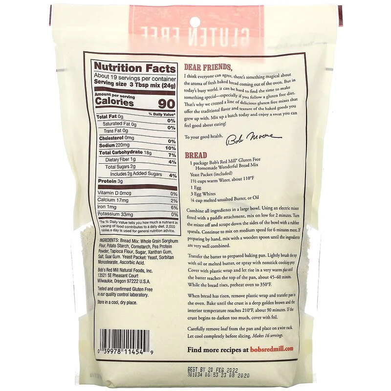 Bob's Red Mill Mix Bread Wonderful GF 16oz - Image 2