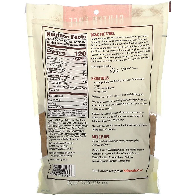 Bob's Red Mill Mix Brownie GF 21oz - Image 2