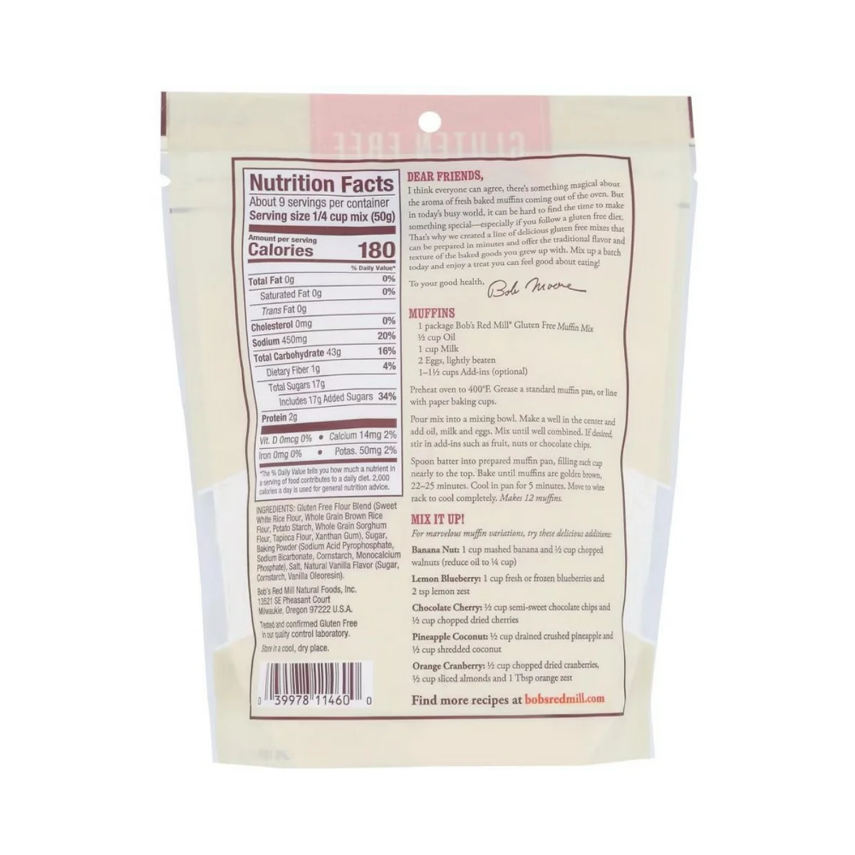 Bob's Red Mill Muffin Mix GF 16oz - Image 2