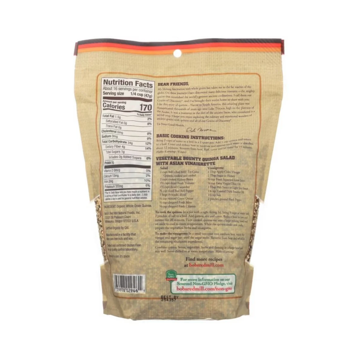 Bob's Red Mill Organic Whole Grain Tri-Color Quinoa 24oz - Image 2