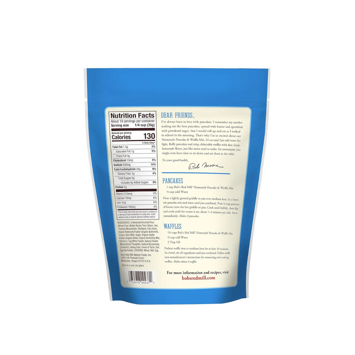 Bob's Red Mill Pancake & Waffle Mix Homestyle 24oz - Image 2