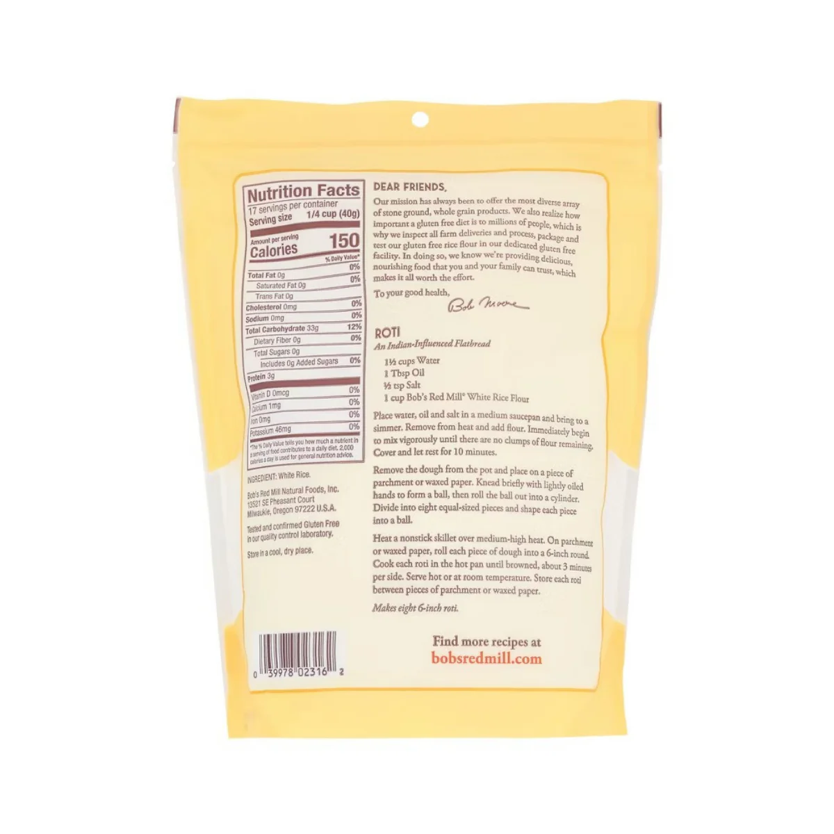 Bob's Red Mill White Rice Flour GF 24oz - Image 2