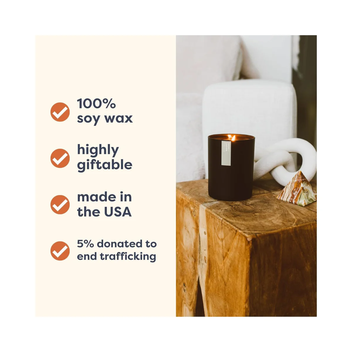 Calyan Wax Co. Redwood & Vanilla Scented Candle 10.02oz - Image 2