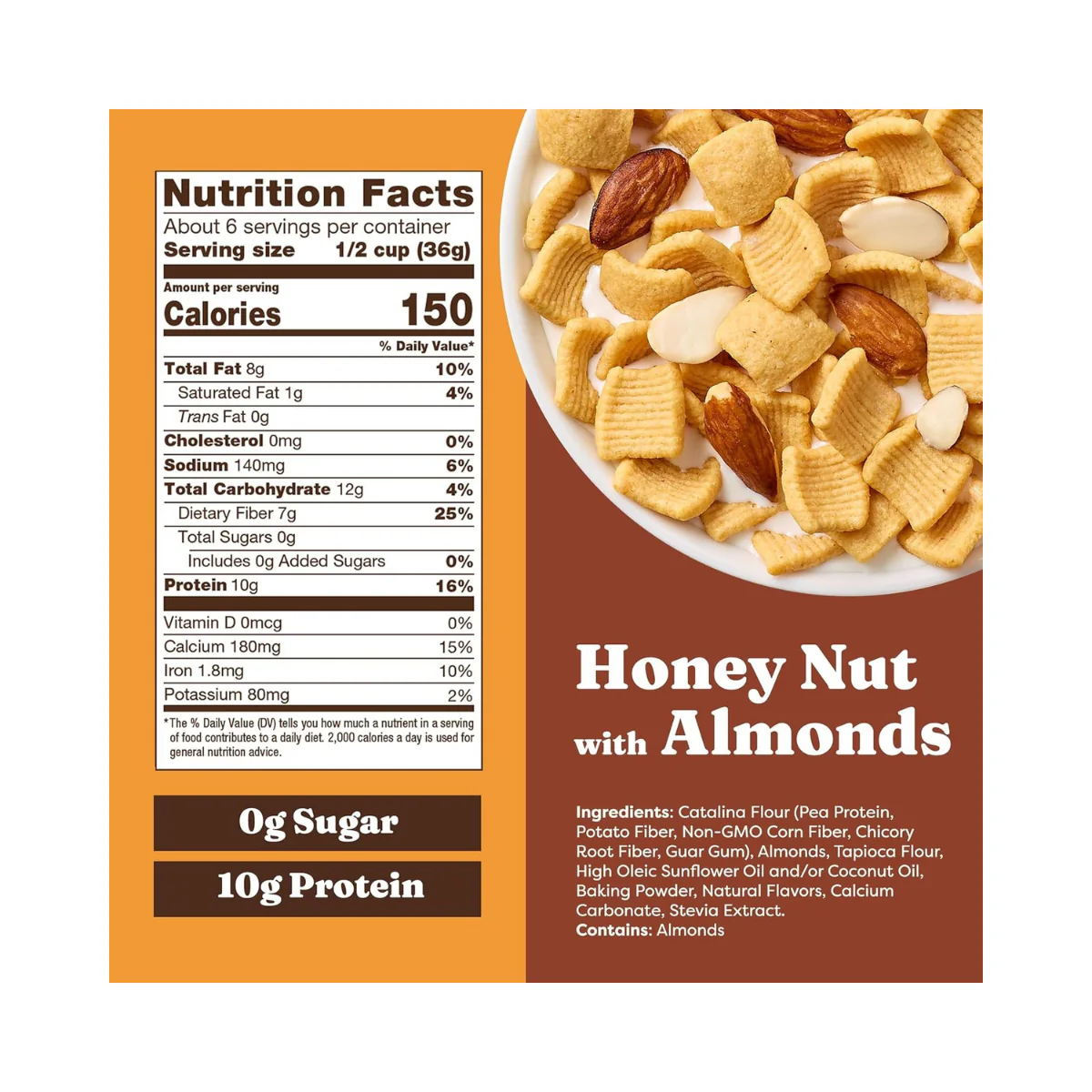Catalina Crunch Keto Friendly Cereal Honey Nut with Almonds 8oz - Image 2