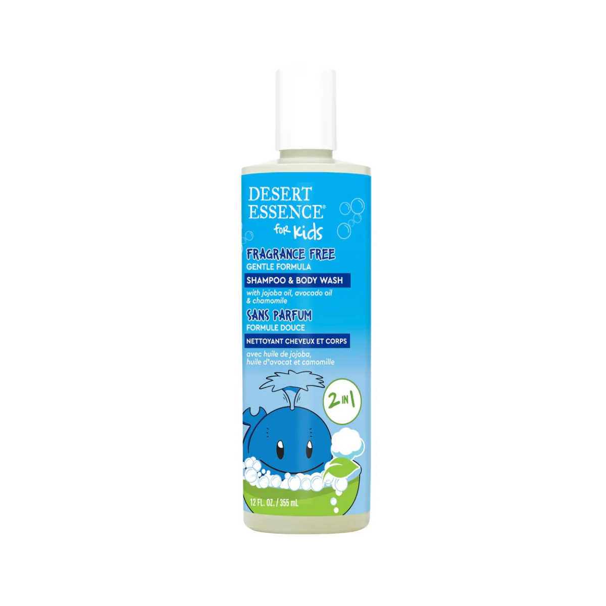 Desert Essence Kids 2-in-1 Shampoo & Body Wash Fragrance Free 12 fl oz