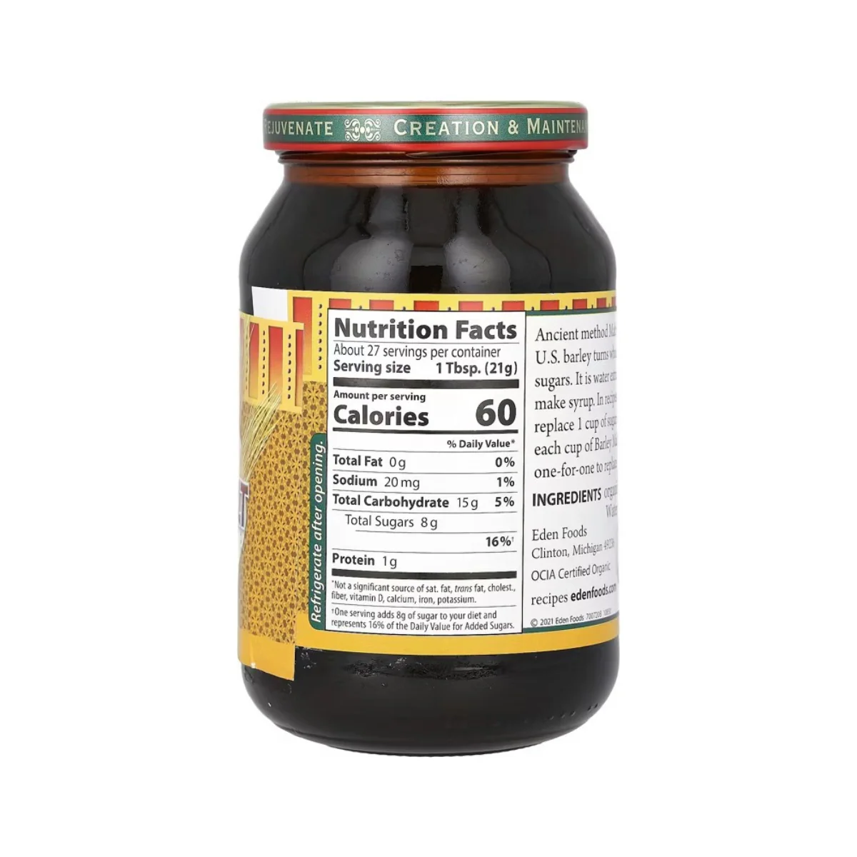 Eden Foods Organic Traditional Barley Malt Syrup 20oz - Image 2