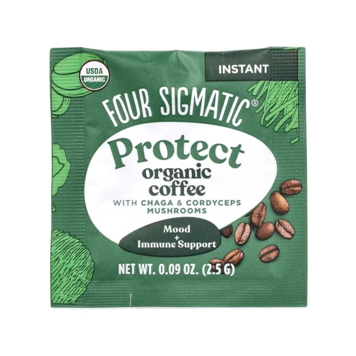 Four Sigmatic Protect Instant Organic Coffee with Chaga & Cordyceps Mushrooms Medium Roast 10c - Image 3