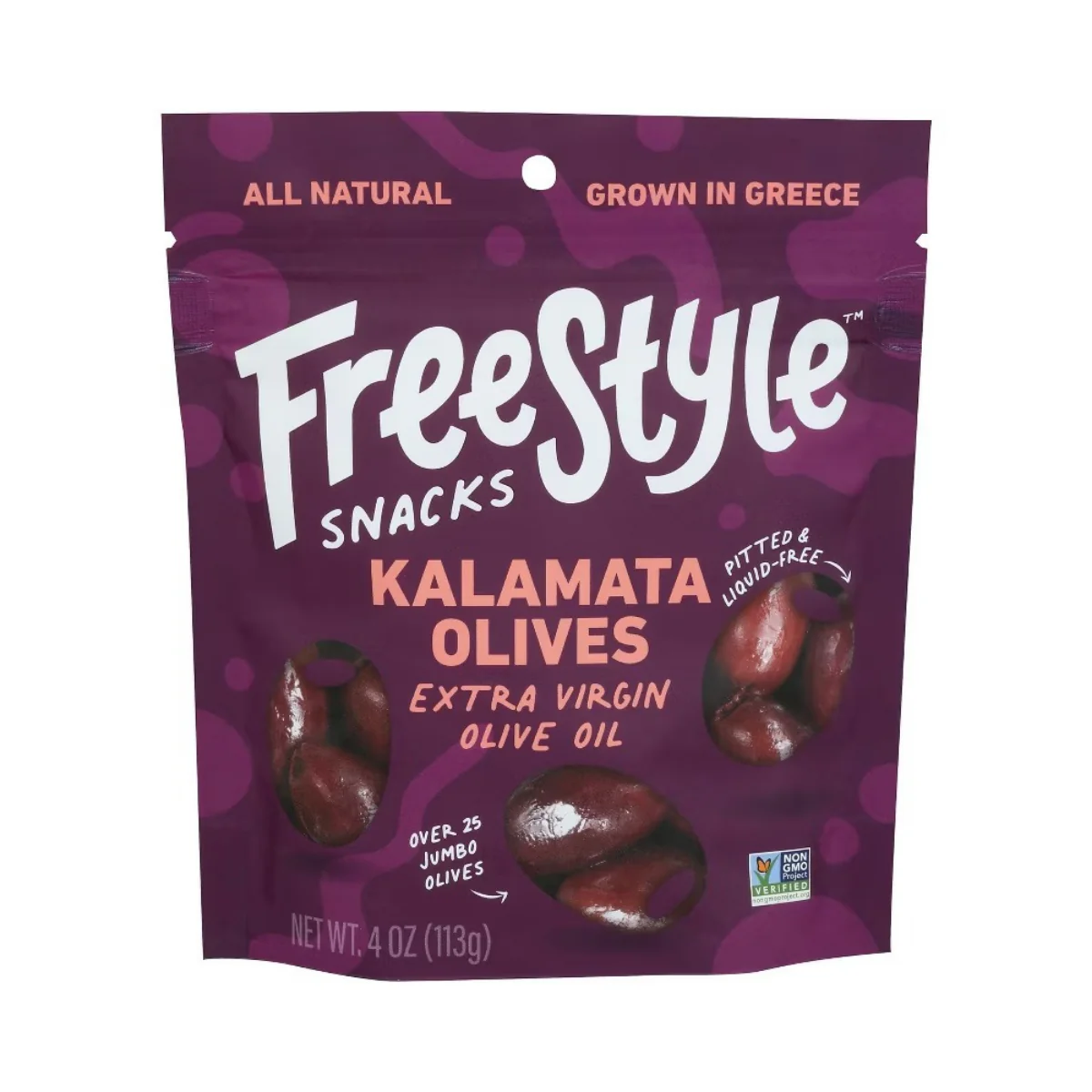 Freestyle Snacks Kalamata Olives Extra Virgin Olive Oil 4oz