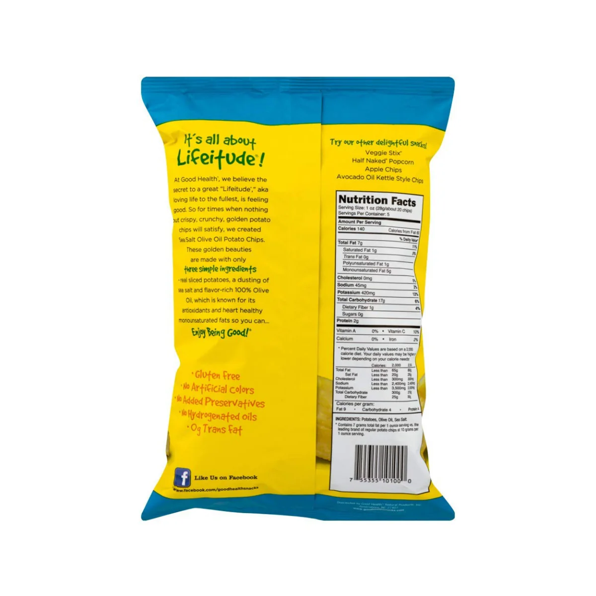 Good Health Inc. Kettle Style Olive Oil Potato Chips Sea Salt 5oz - Image 2