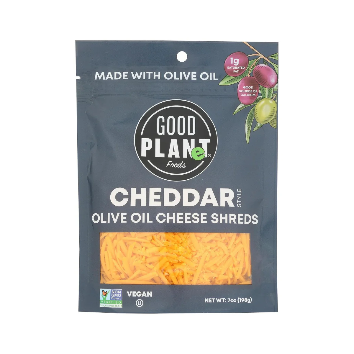 Good Planet Cheese Cheddar Olive Oil Shreds 7 oz