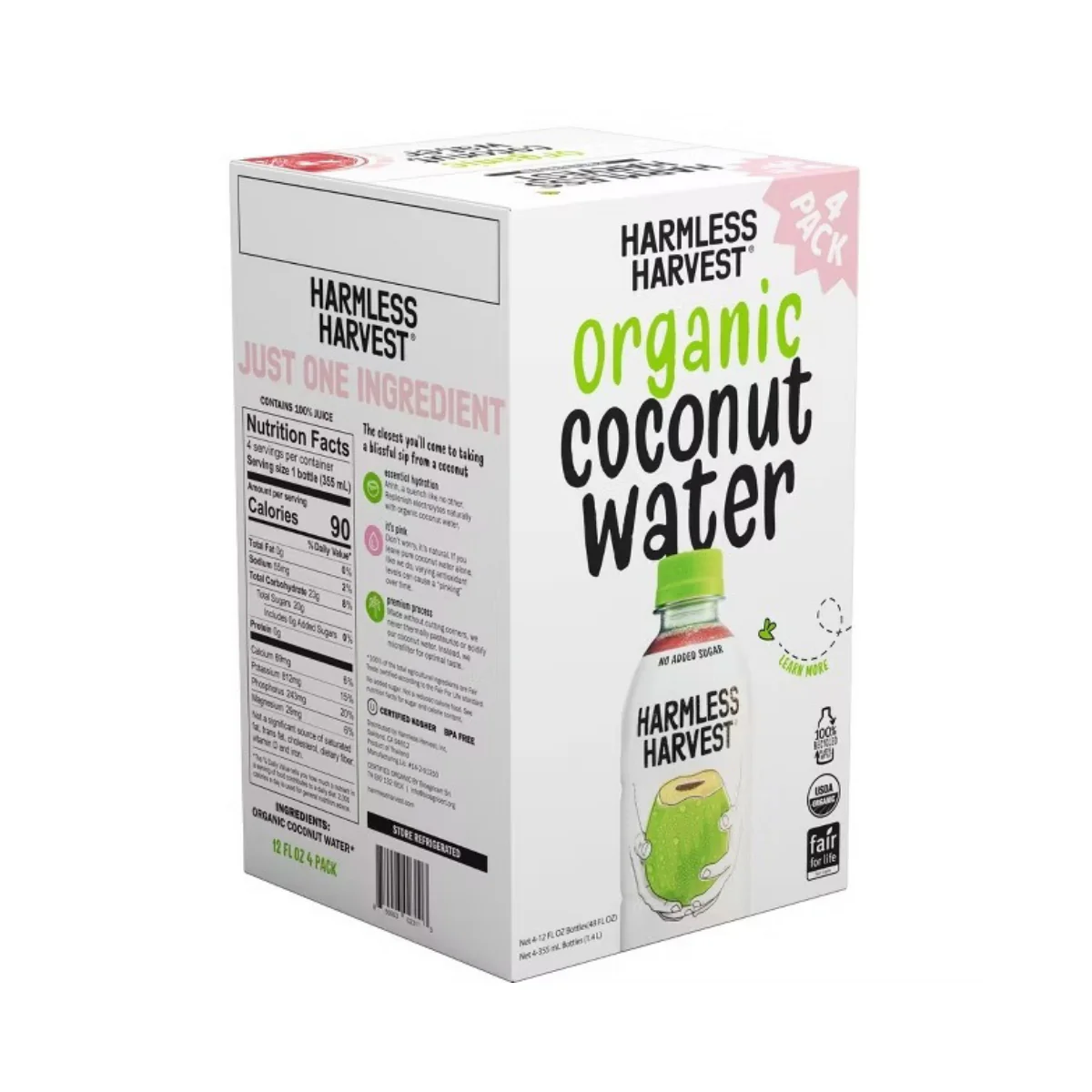 Harmless Harvest Organic Coconut Water 4c - Image 2