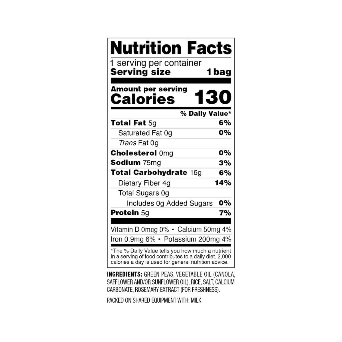 Harvest Snaps Veggie Chips Lightly Salted 1oz - Image 2