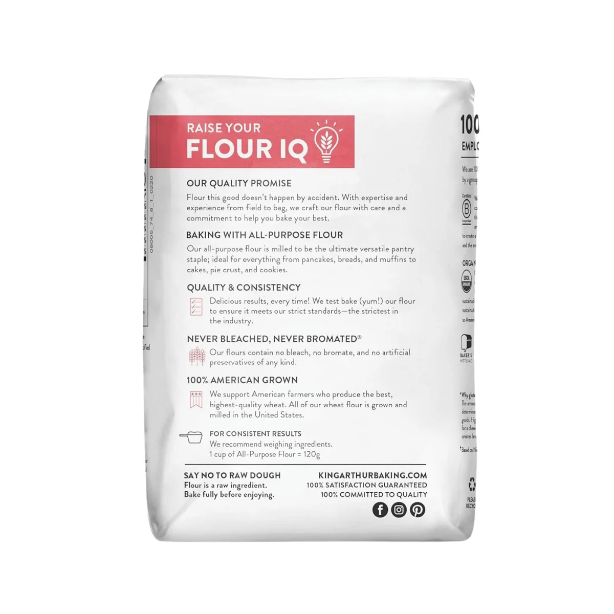 King Arthur Baking Company Unbleached All Purpose Flour OG 32oz - Image 2