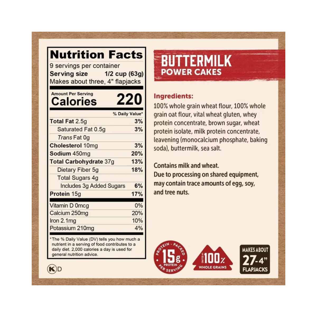 Kodiak Cakes Protein-Packed Power Cakes Buttermilk Pancake and Waffle Mix 20oz - Image 2