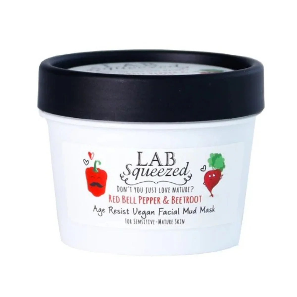Lab Squeezed Red Bell Pepper & Beetroot Age Resist Vegan Facial Mud Mask 100ml