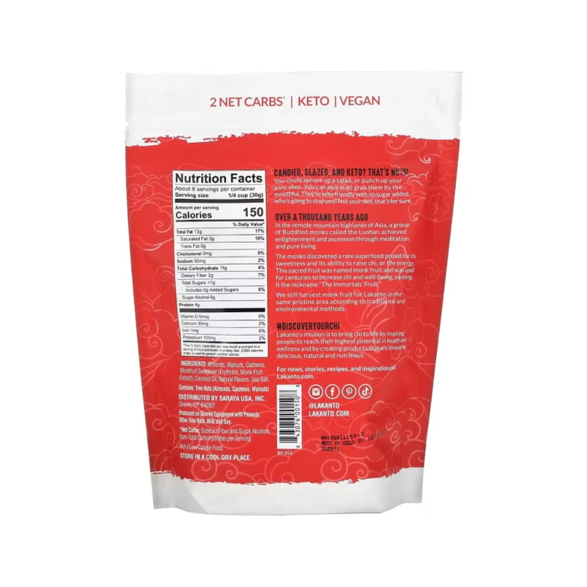 Lakanto Keto Candied Nuts Maple Glazed 8 oz - Image 2