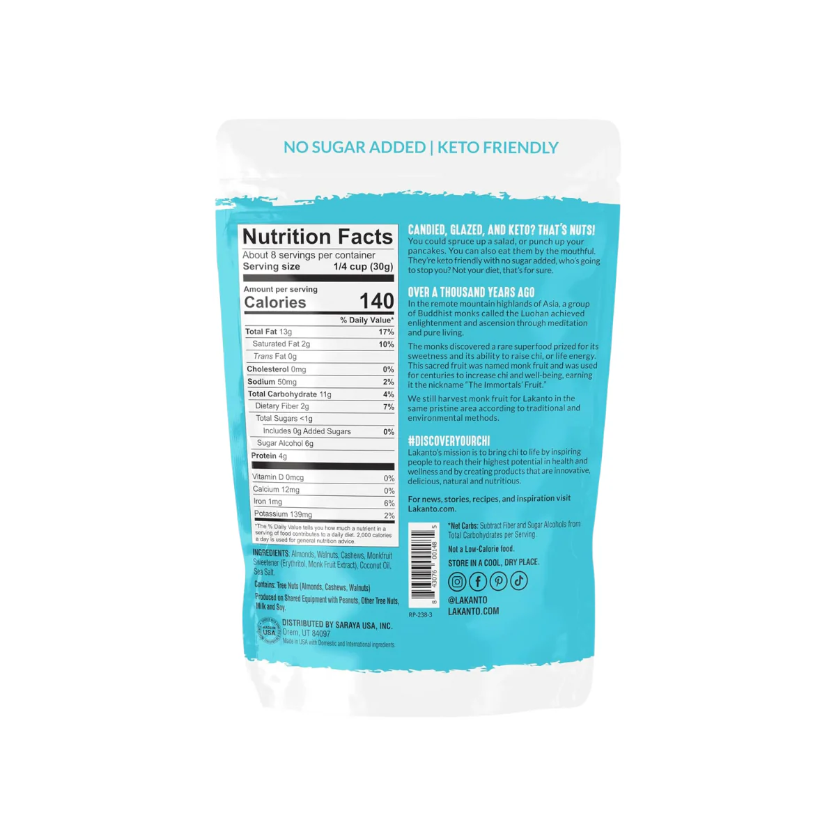 Lakanto Keto Candied Nuts Simple Glazed 8oz - Image 2