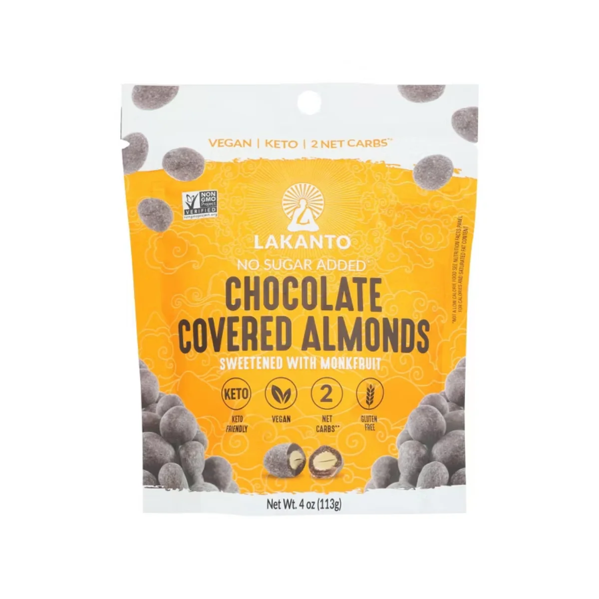 Lakanto No Sugar Added Chocolate Covered Almonds 4oz