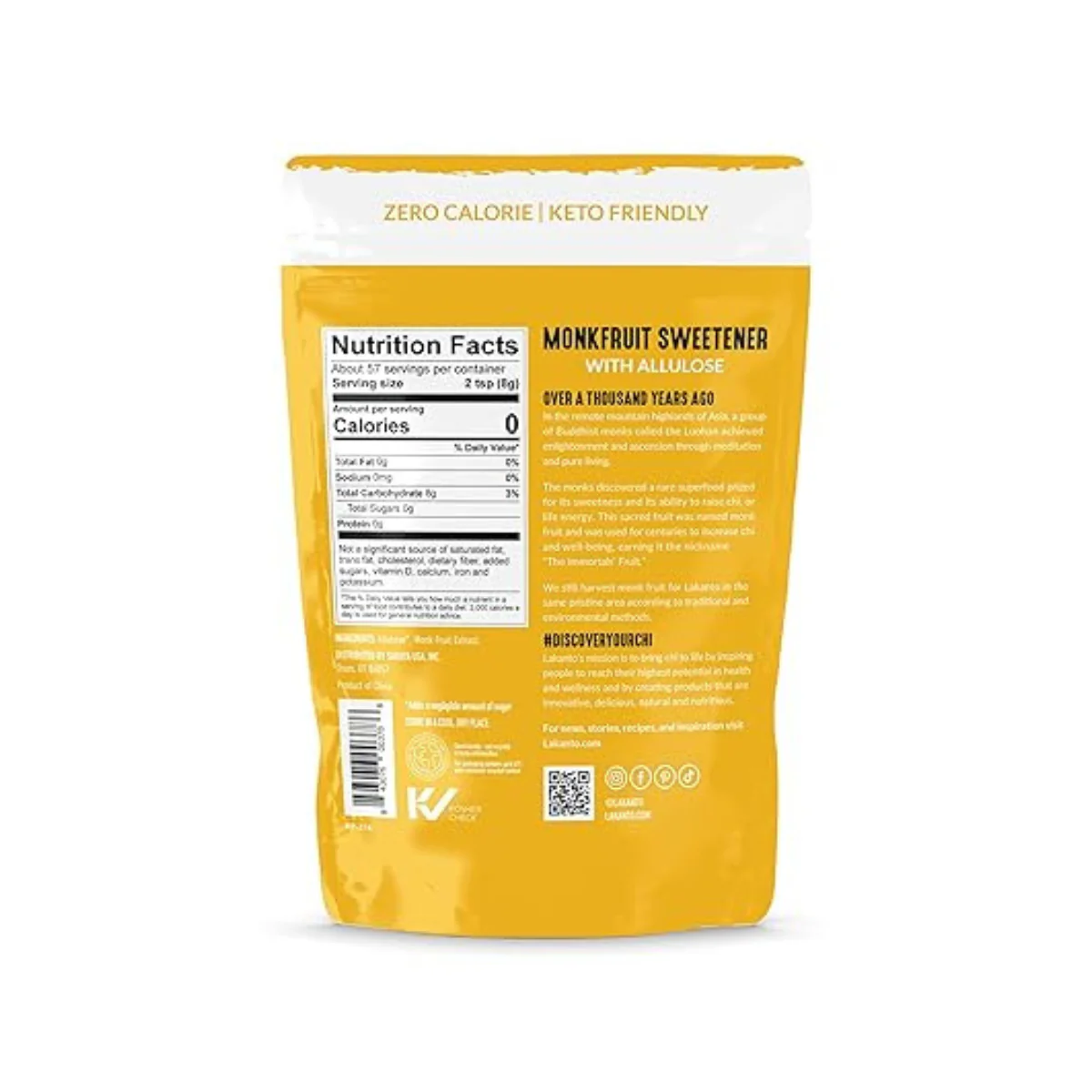 Lankato Golden Monkfruit and Allulose Sweetener Raw Cane Sugar Replacement 8oz - Image 2