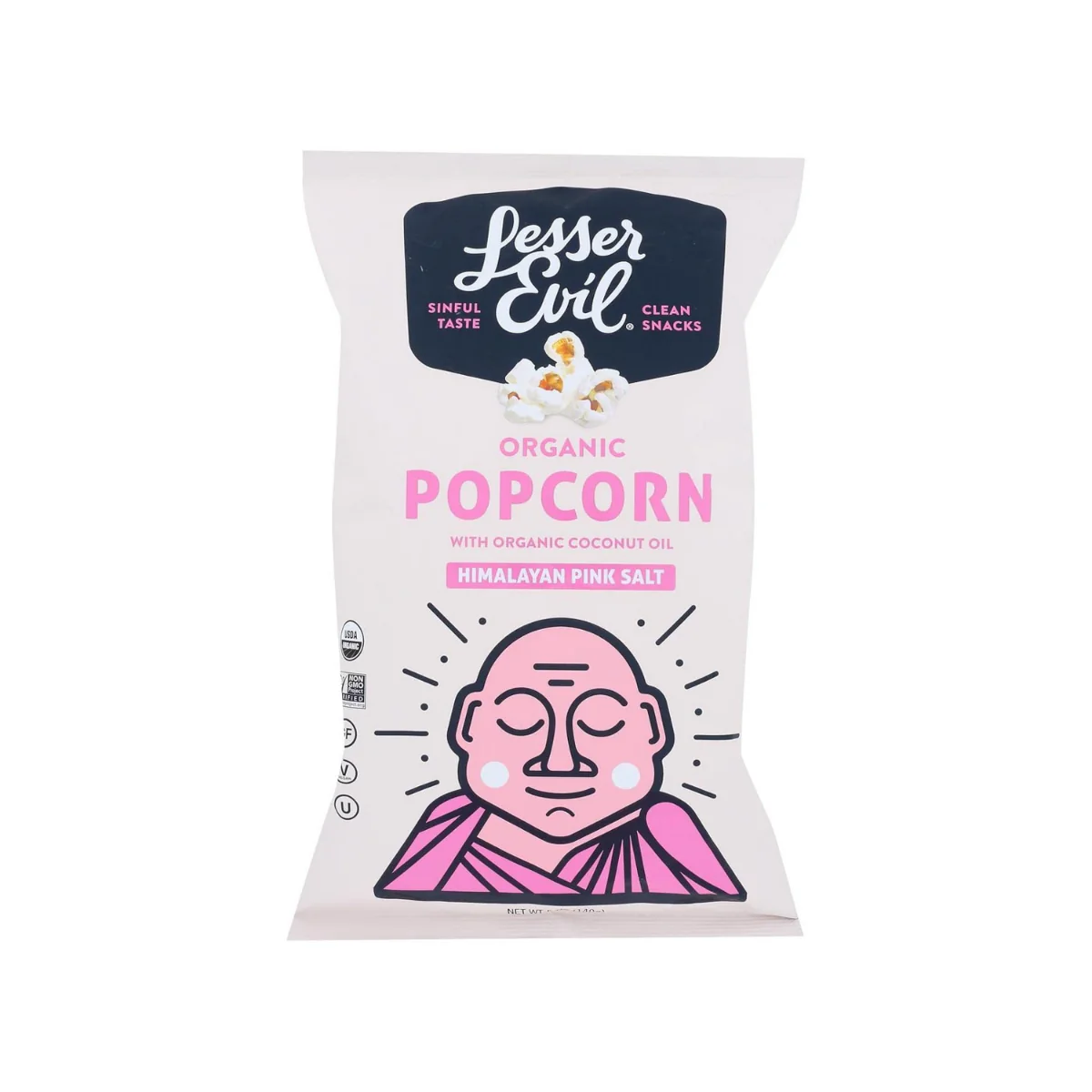 LesserEvil Organic Popcorn Himalayan Sea Salt 4.6oz