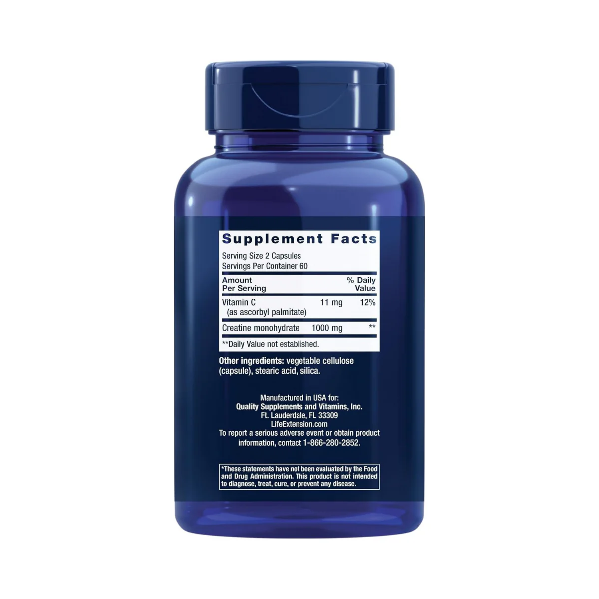 Life Extension Creatine Capsules 120c - Image 2