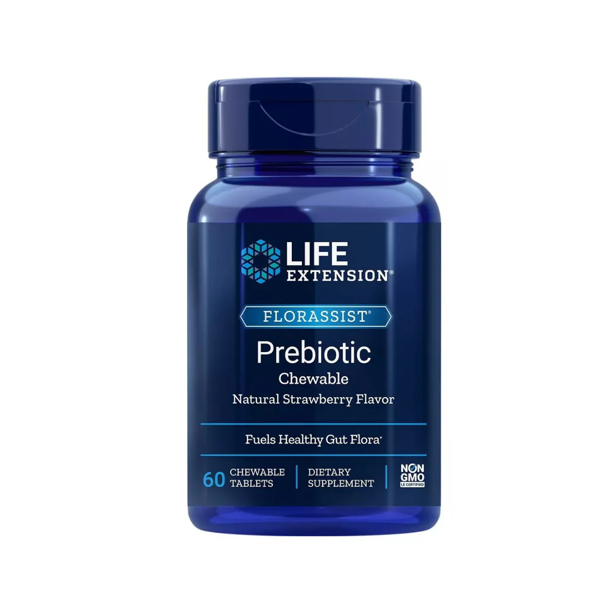 Life Extension FLORASSIST Prebiotic Chewable Natural Strawberry 60c