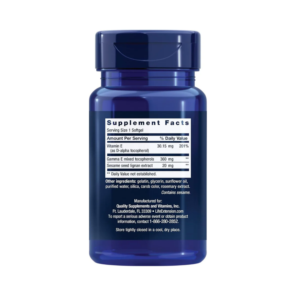 Life Extension Gamma E Mixed Tocopherols 60c - Image 2