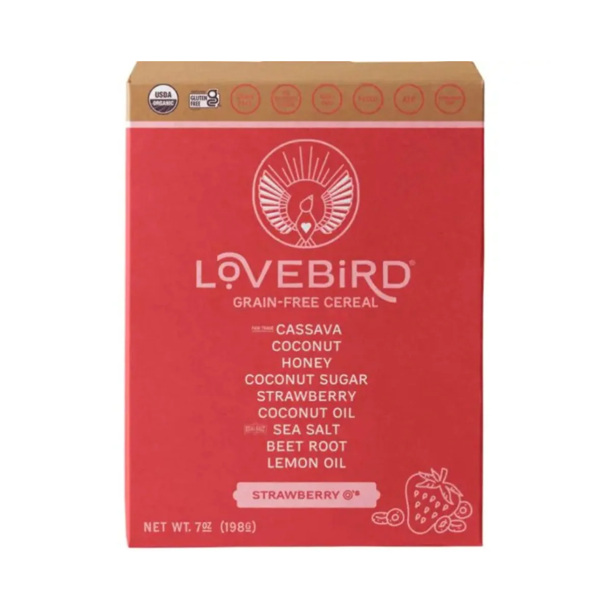Lovebird Strawberry Cereal 7oz