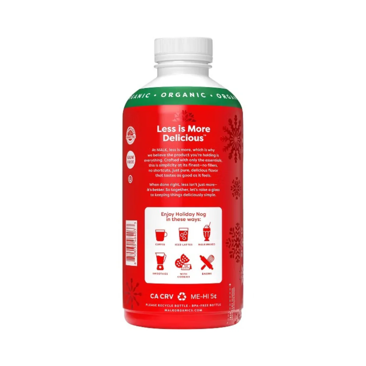 MALK Organic Holiday Nog Almond Milk 28fl oz - Image 3