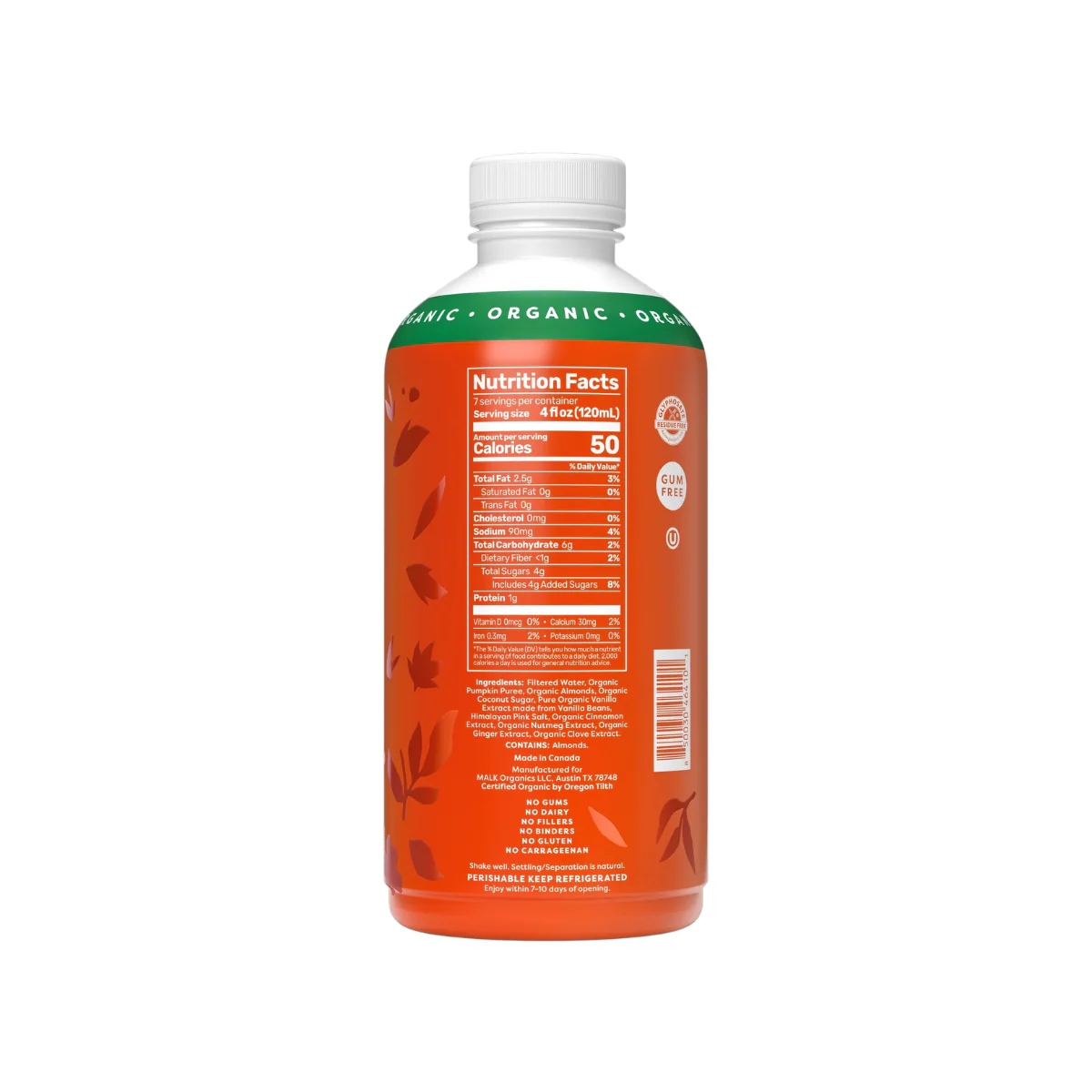 MALK Pumpkin Spice Almond Milk Seasonal 28fl oz - Image 2