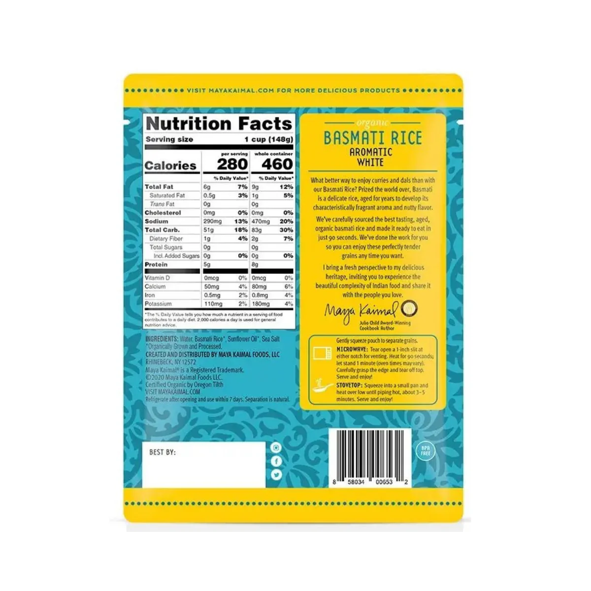 Maya Kaimal Aromatic White Basmati Rice 8.5 oz - Image 2