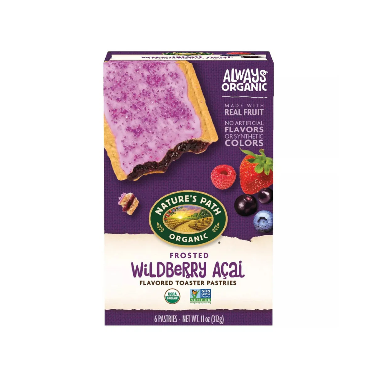 Nature's Path Organic Toaster Pastries Frosted Wildberry Acai 6c