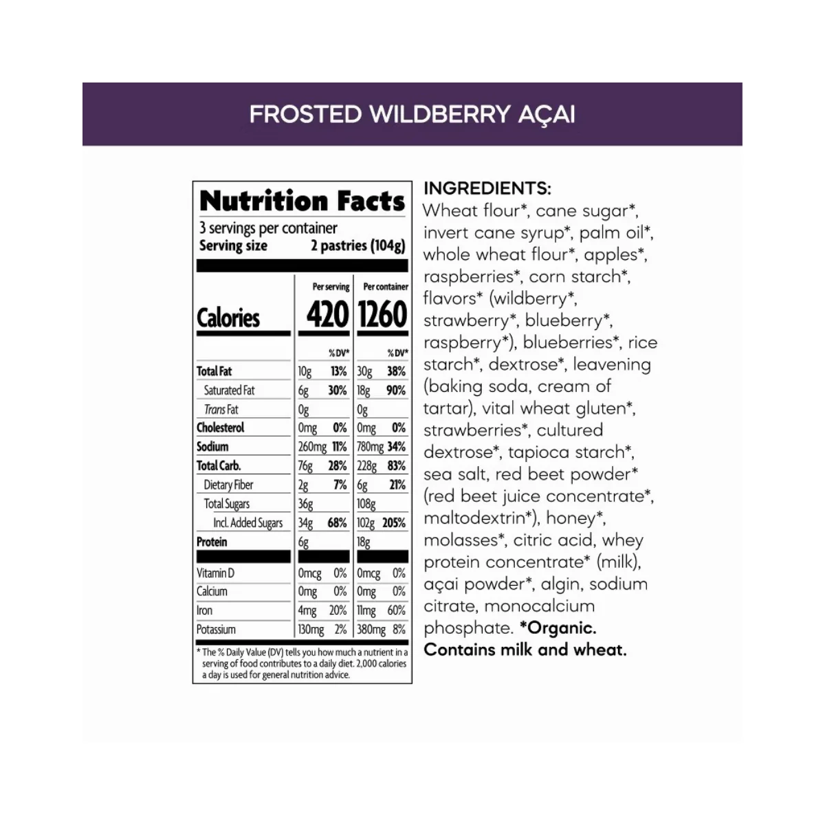 Nature's Path Organic Toaster Pastries Frosted Wildberry Acai 6c - Image 2