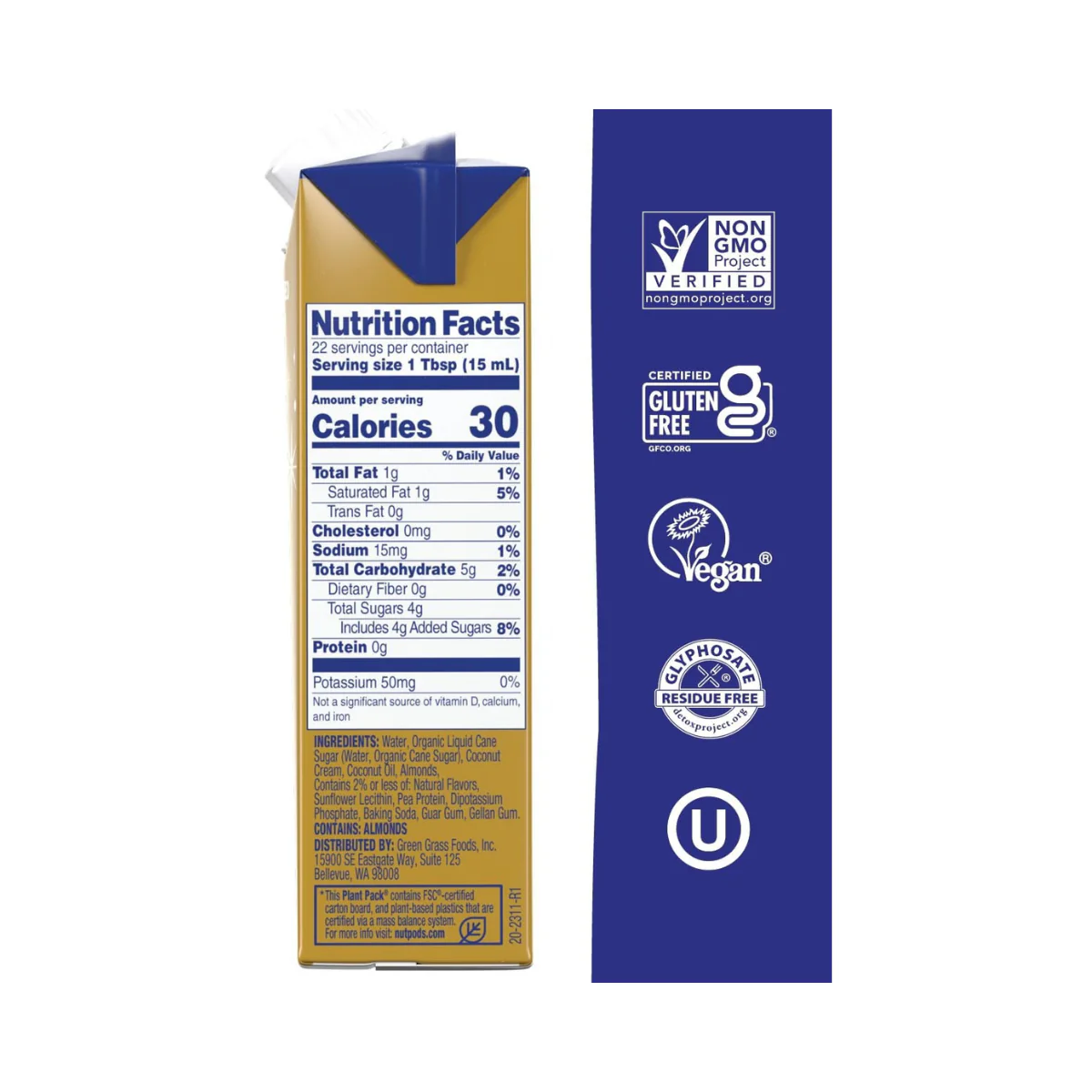 Nutpods Sweet Holiday Nog Almond Coconut 11.2fl oz - Image 2