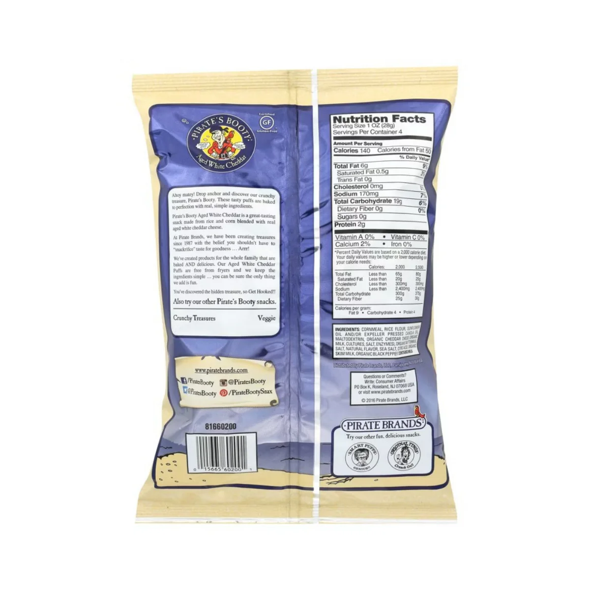 Pirate's Booty Aged White Cheddar 4 oz - Image 2