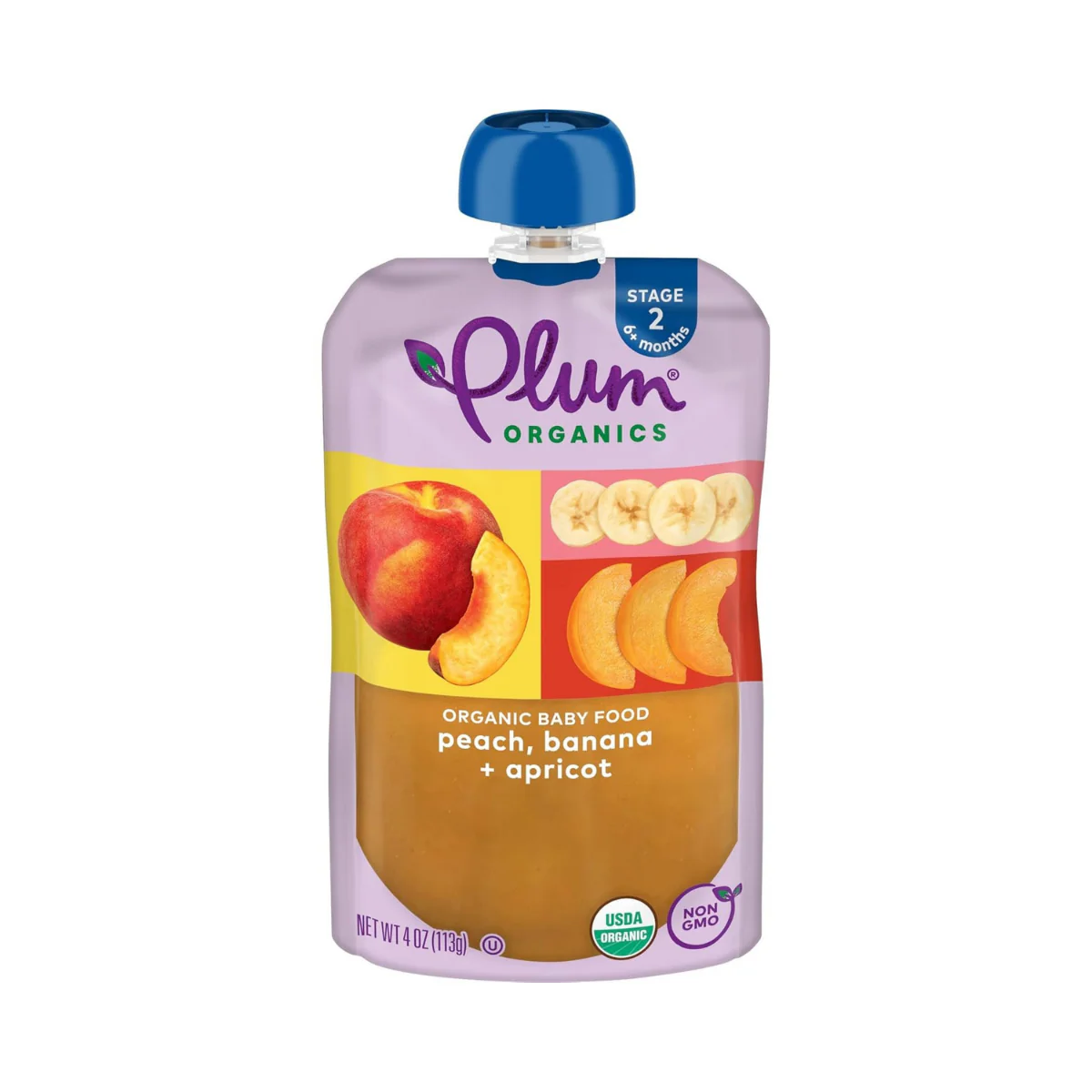 Plum Organics Organic Baby Food Stage 2 Peach 4oz