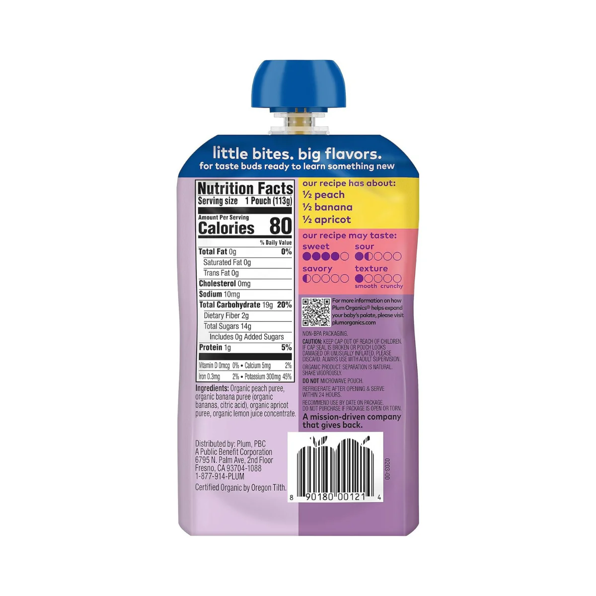 Plum Organics Organic Baby Food Stage 2 Peach 4oz - Image 2